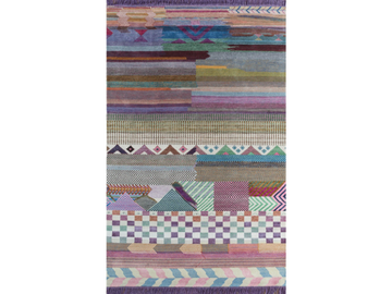 LES-1142 Antique White/Ebony - Rectangular handmade rug with geometric shapes by Jaipur Rugs - view 2